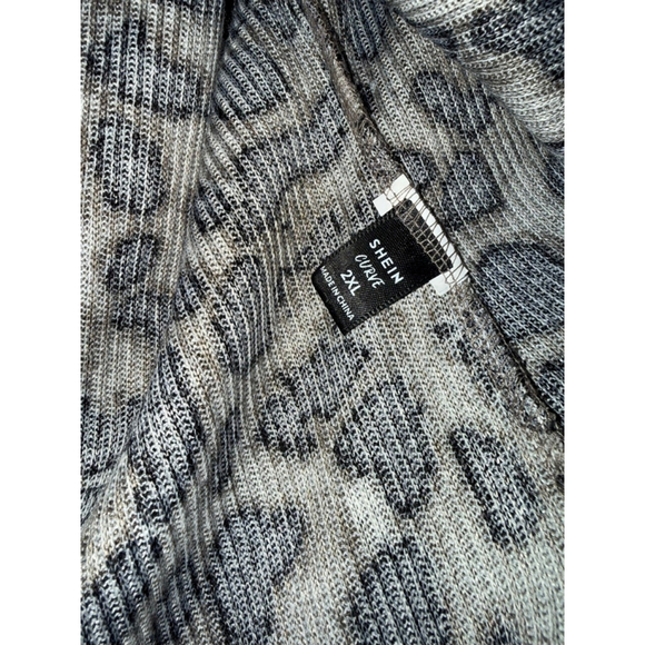 Women's SHEIN Plus Long Sleeve Thermal 2X Brown Black Leopard Print - Picture 3 of 4